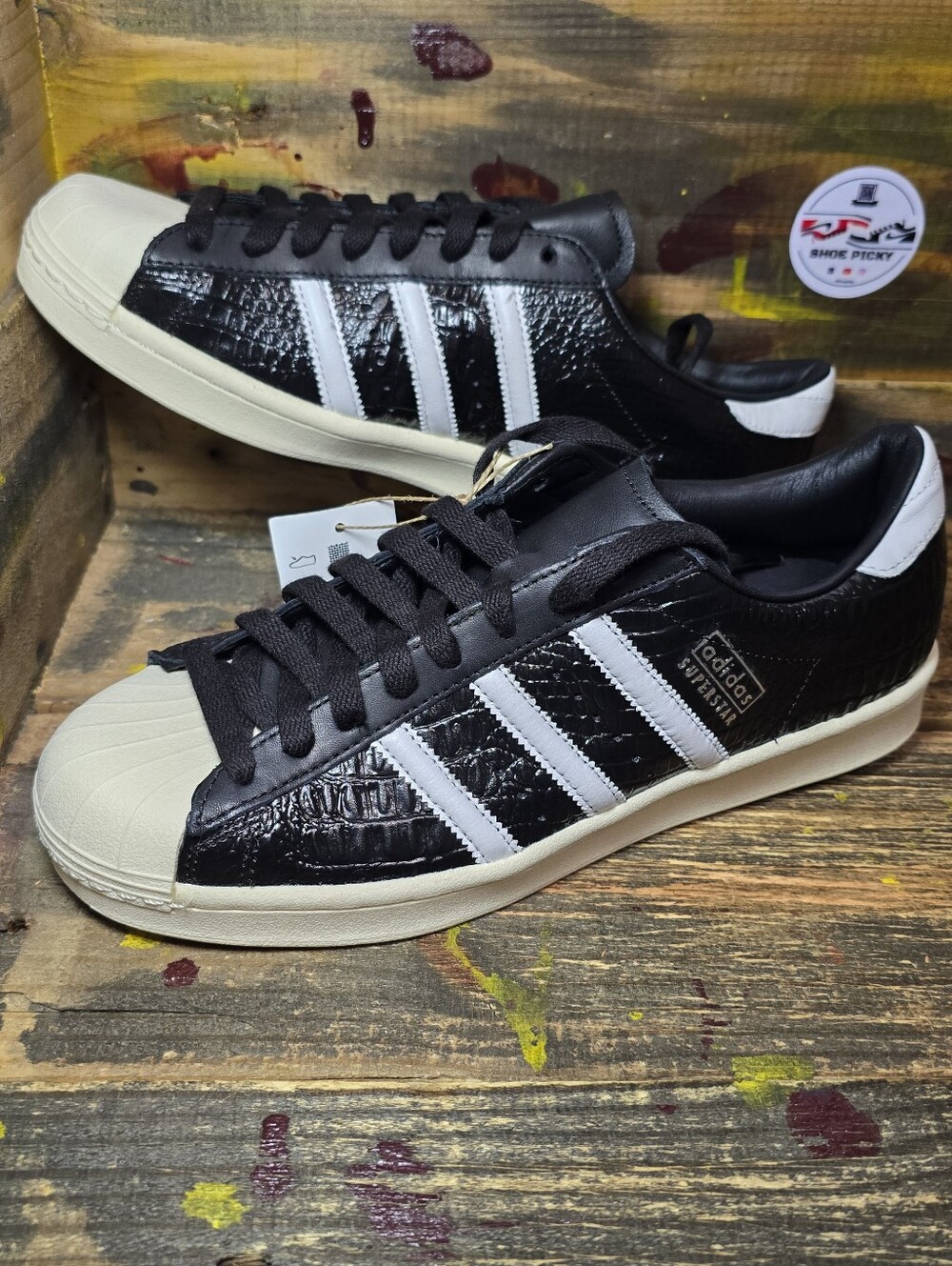 adidas Originals Superstar Women Sneakers Black White US 9.5 Leather JH5710 New